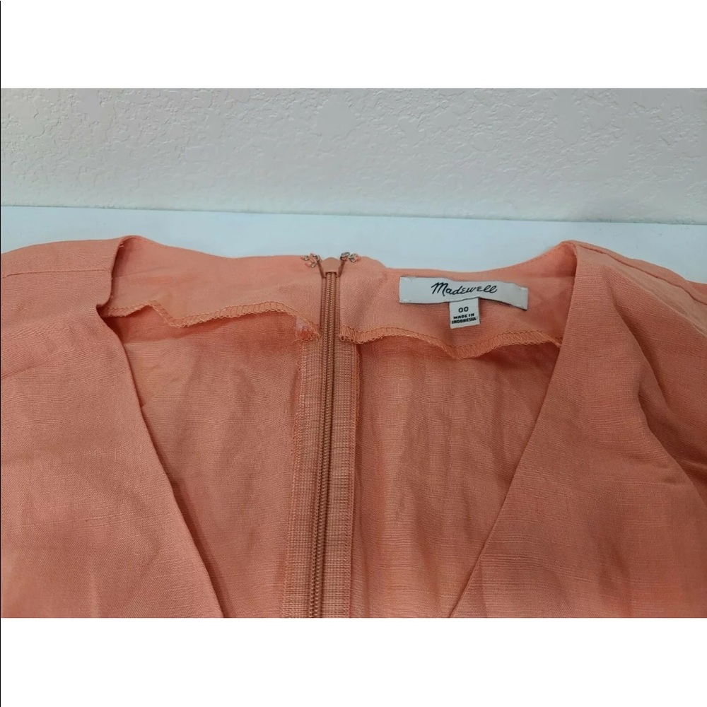 Madewell Linen Blend Dolman Sleeve Tie Waist Midi Dress Size 00 Womens - Picture 4 of 9